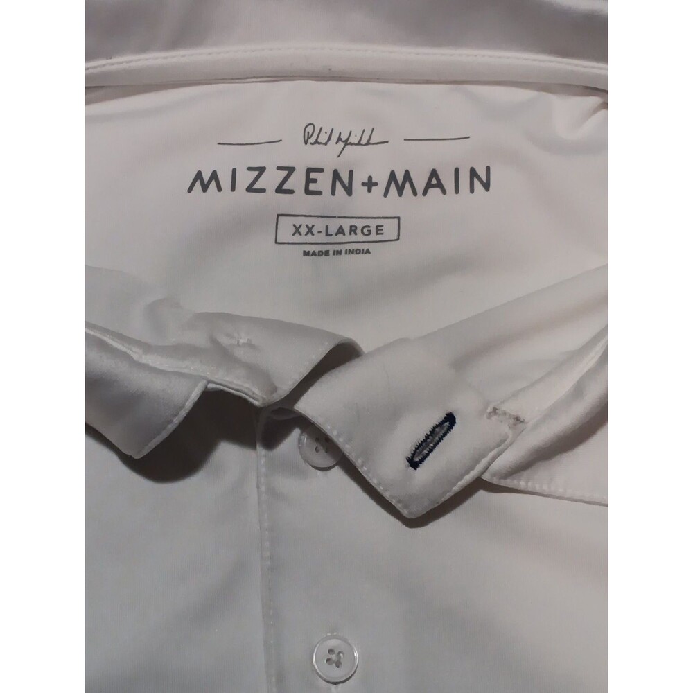 Mizzen + Main Phil Mickelson Mens Golf Polo Shirt 2XL XXL White - Picture 2 of 4